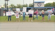 Protesters rally near Fischbach’s office in Moorhead