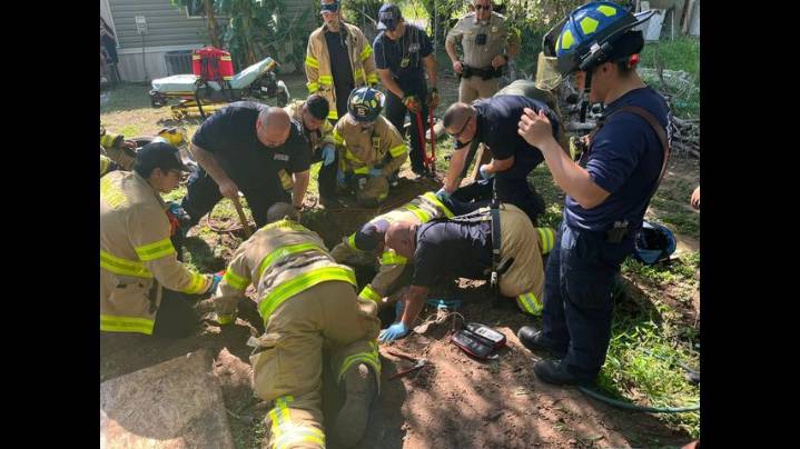 Man rescued after falling into septic tank...