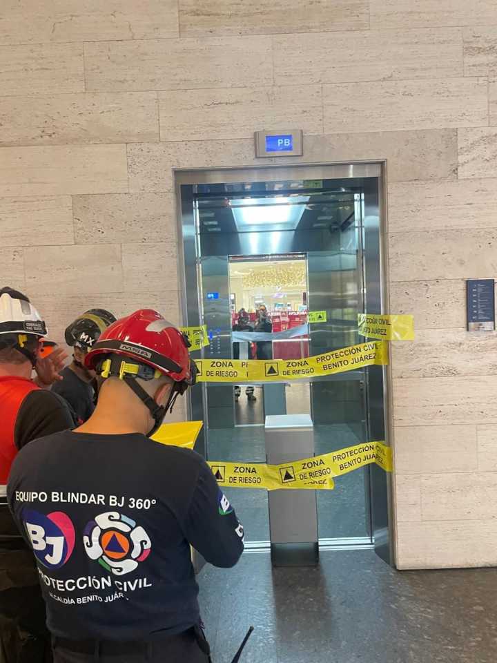 Desplome de elevador en Plaza Mitikah deja un saldo de dos heridos
