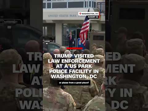 Trump visited law enforcement at a US Park Police facility in Washington, DC