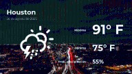 Pronóstico del clima en Houston para este martes 26 de agosto