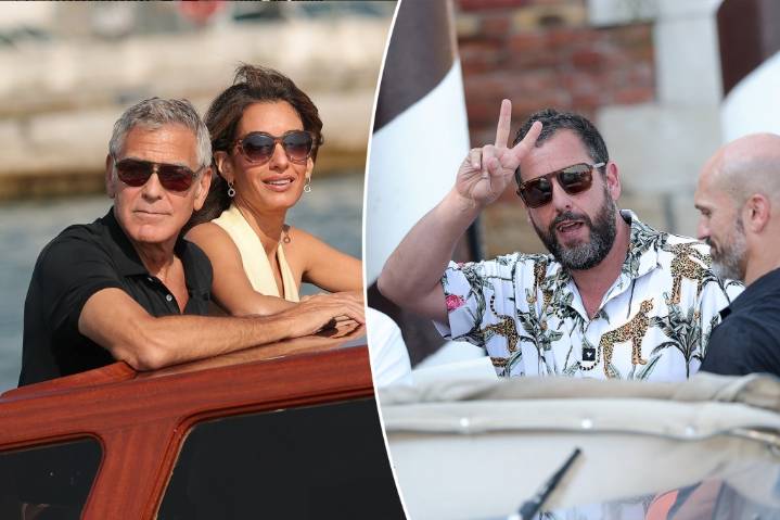 See all the celebs who have arrived at the Venice Film Festival: George & Amal Clooney, Adam Sandler, more