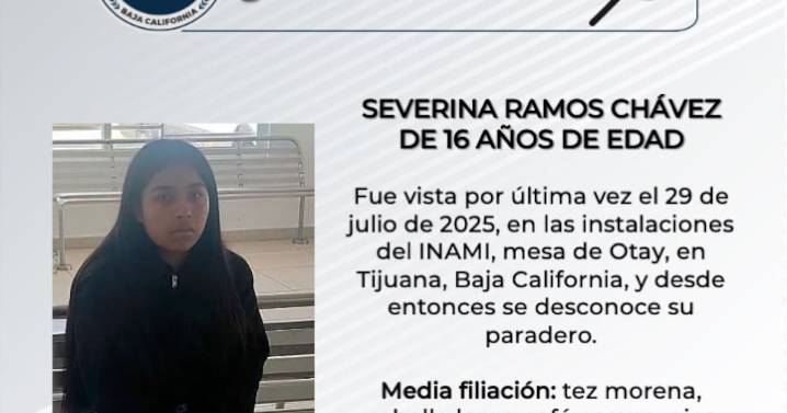 Se busca a Severina Ramos Chávez de 16 años