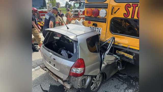 CPD: Pursuit ends in crash with school bus in Madisonville; driver seriously hurt