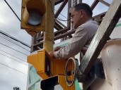 En San Vicente se iniciaron tareas de modernización de los semáforos