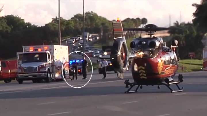 Off-duty firefighters describe saving motorist from fiery crash on I