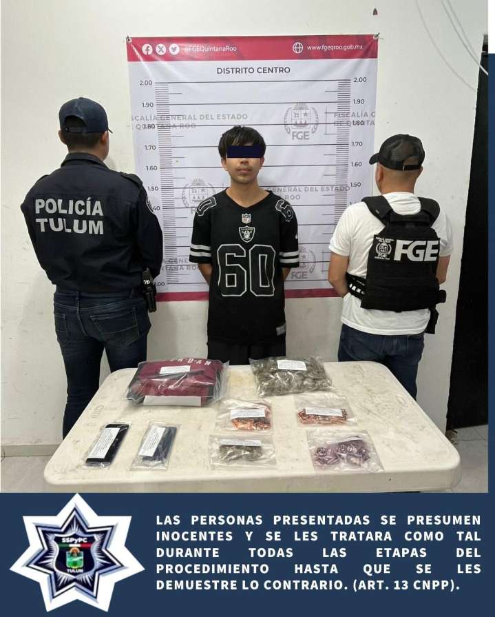 Aseguran marihuana, cristal, crack y tachas en operativo en Tulum