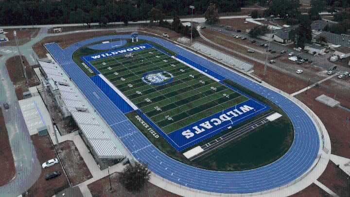 Wildwood Middle High Show Off New Artificial Turf Football Field