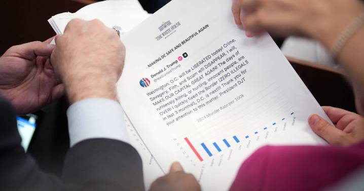 Trump muestra un gráfico con Madrid con la menor tasa de homicidios como un ejemplo para Washington