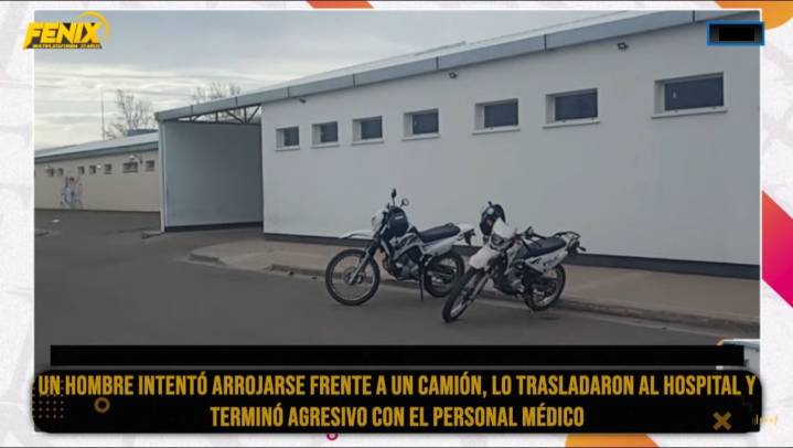 Un hombre intentó arrojarse frente a un camión y se puso agresivo con personal médico