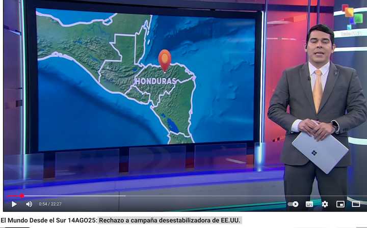 (VIDEO) Desde Honduras expresan su rechazo a campaña desestabilizadora de EE.UU.