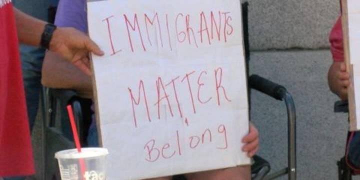 Community members protest to support Immigrant families