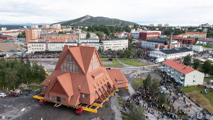 This Swedish church is being moved down the road before a mine swallows its town