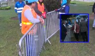 Miraflores: vecinos se enfrentan a trabajadores municipales por construcción de caseta de vigilancia