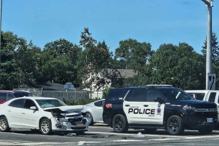 Collision at Arthur Street West and Highway 61 intersection