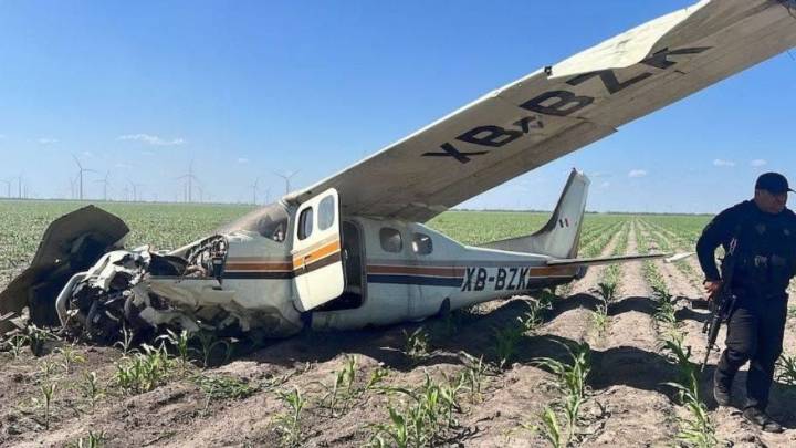 Se desploma avioneta en la carretera Reynosa–San Fernando, Tamaulipas, hay un muerto