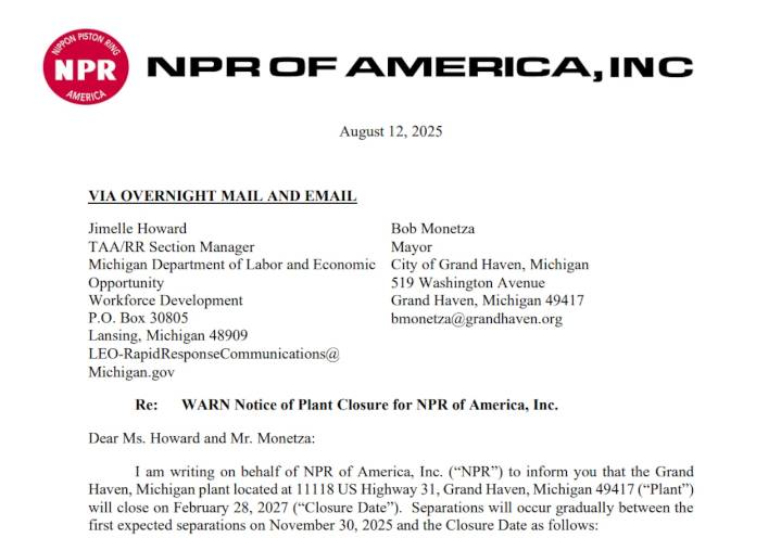 West Michigan manufacturer to close, laying off 64