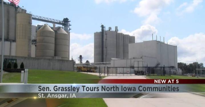 Sen. Chuck Grassley visits Grain Millers Inc. in St. Ansgar as part of 99 county tour