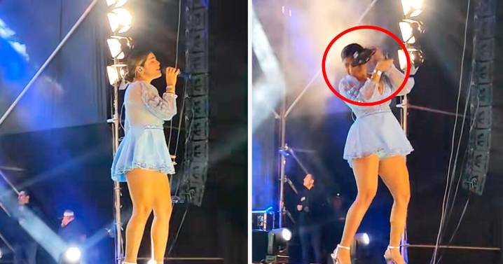 Susana Alvarado pasa terrible susto tras ser golpeada en concierto