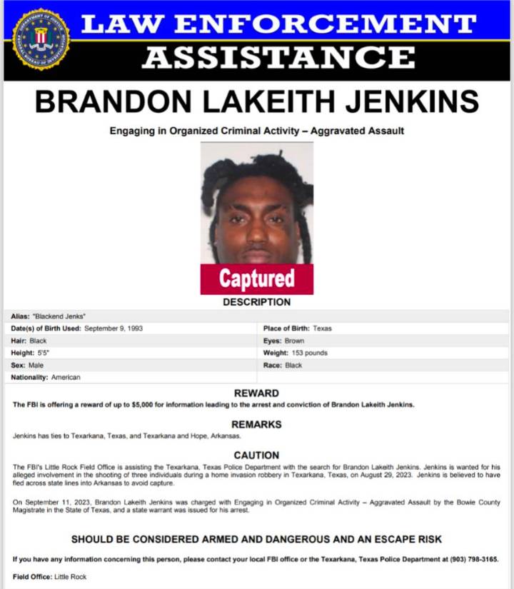 Suspect in Texarkana home invasion shooting captured in Hope