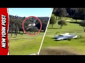 Shocking Moment Plane Makes Emergency Crash Landing on Golf Course