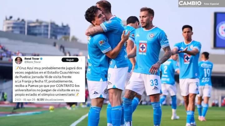 Cruz Azul hará doble parada en Puebla: enfrentará a Pumas y a La Franja en el Cuauhtémoc