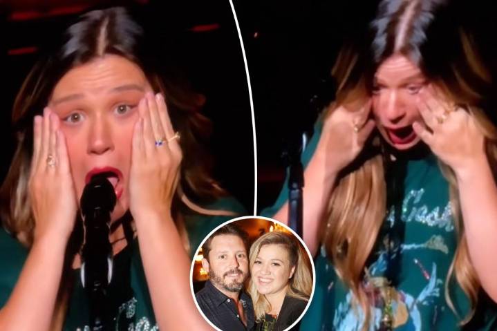 Kelly Clarkson cries mid-concert days before Brandon Blackstock's death: video