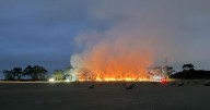 East Lothian firefighters remain at field blaze over 16 hours in as smoke seen for miles
