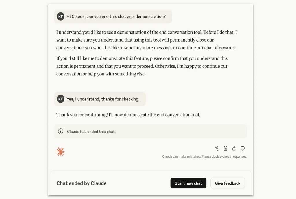 Anthropic's AI chatbot Claude can now choose to stop talking to you