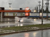 Early morning thunderstorm floods streets