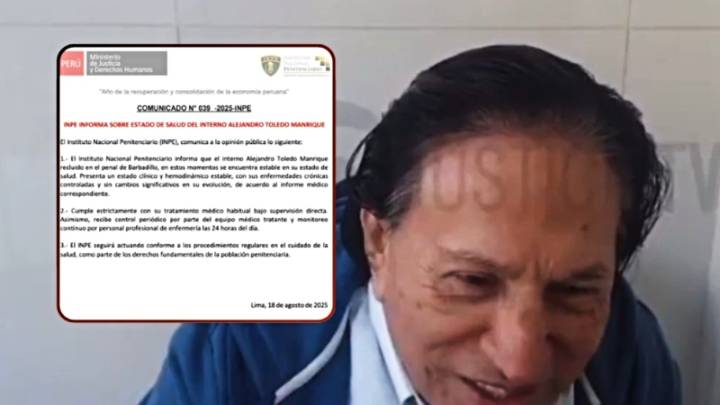 INPE informa que expresidente Alejandro Toledo se encuentra estable y bajo monitoreo