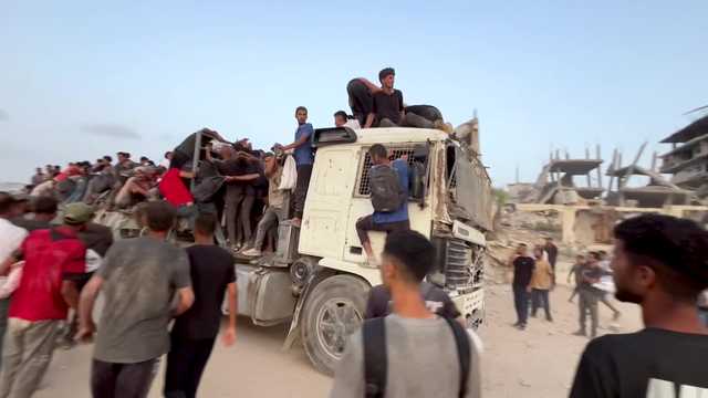 Gazan family spend their days seeking food and clean water