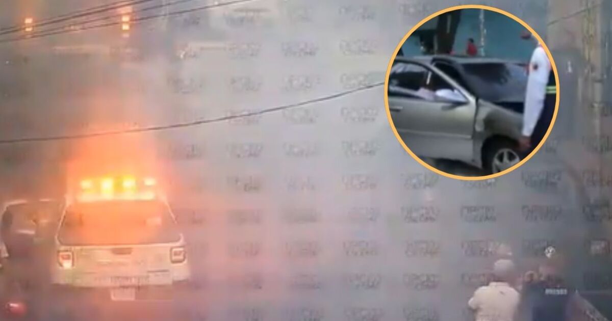 VIDEO: Auto en llamas: conductor resulta herido en incendio cuanto lo quiso apagar en la Guerrero, CDMX