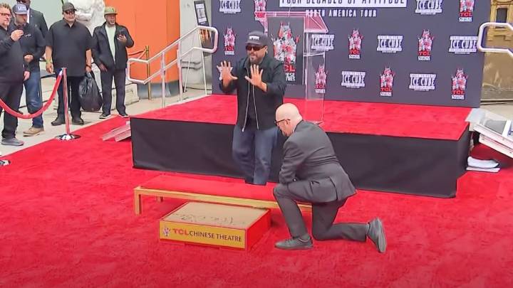 Ice Cube adds hand and footprints in cement at TCL Chinese Theatre