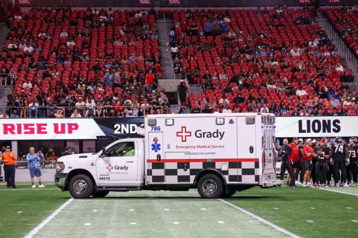 Lions-Falcons game halted after Morice Norris Jr. removed in ambulance