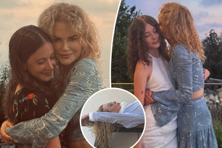 Nicole Kidman lets her natural curls run free in family vacation pics