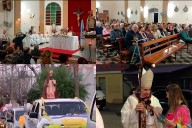 Se realizó la caravana por las calles de Paraná y la Santa Misa por San Agustín