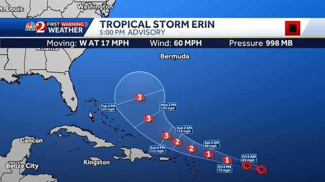 Tracking Tropical Storm Erin: Maps, spaghetti models