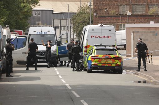 Pictured: Police carry out murder investigation in Smethwick
