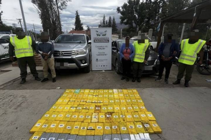 Ocho años de prisión para los Jujeños detenidos en Cafayate con 105 kilos de cocaína