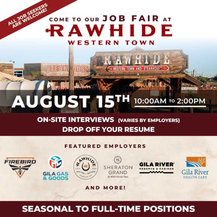 Rawhide job fair set for Friday in Chandler
