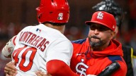 Contreras ejected, hits own coach with bat in Cardinals' win