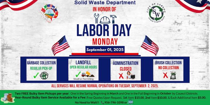 Labor Day changes to trash services