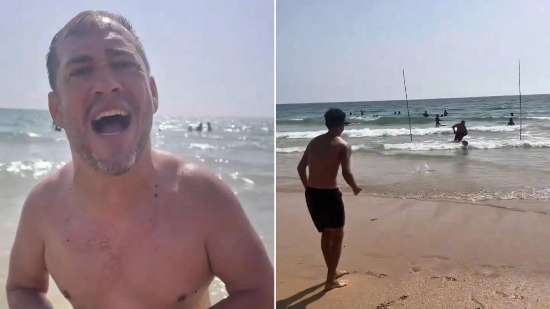 El divertido reto de penaltis del Langui con su hijo: "Me voy a hacer una estirada 'a lo Arconada' en pleno Atlántico"