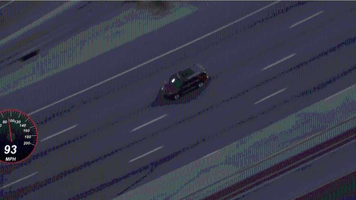 Police in pursuit of a stolen vehicle in the San Fernando Valley
