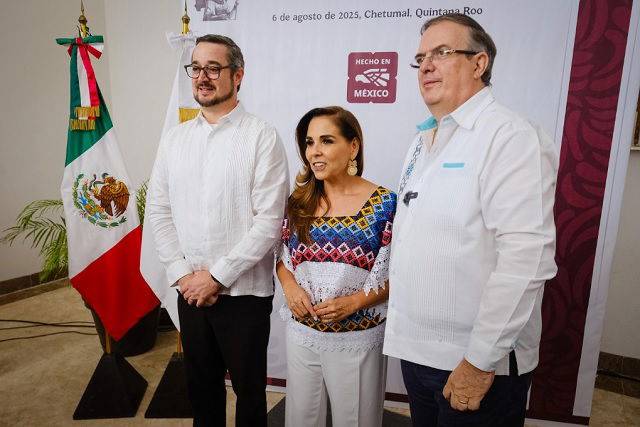 Quintana Roo es el primer estado en sumarse al Plan México y anuncia Mara Lezama y Marcelo Ebrard, adquisición de autobuses eléctricos totalmente hechos en México