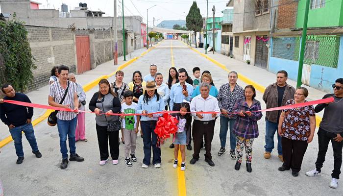 Abigaíl Sánchez entregó pavimentaciones y supervisa obras en cabecera municipal de Chalco