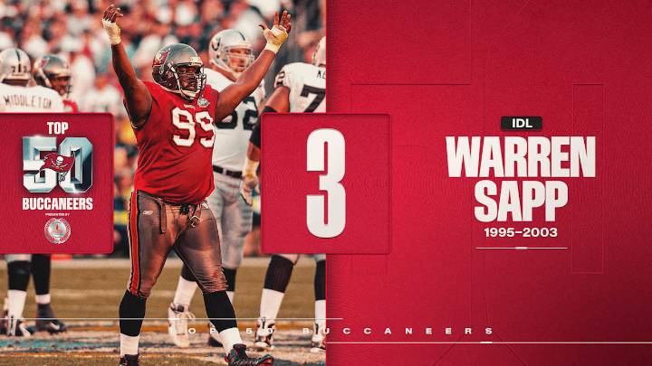 The No. 3 Player in Team History: Warren Sapp | 50 Seasons, Top 50 Buccaneers Revealed