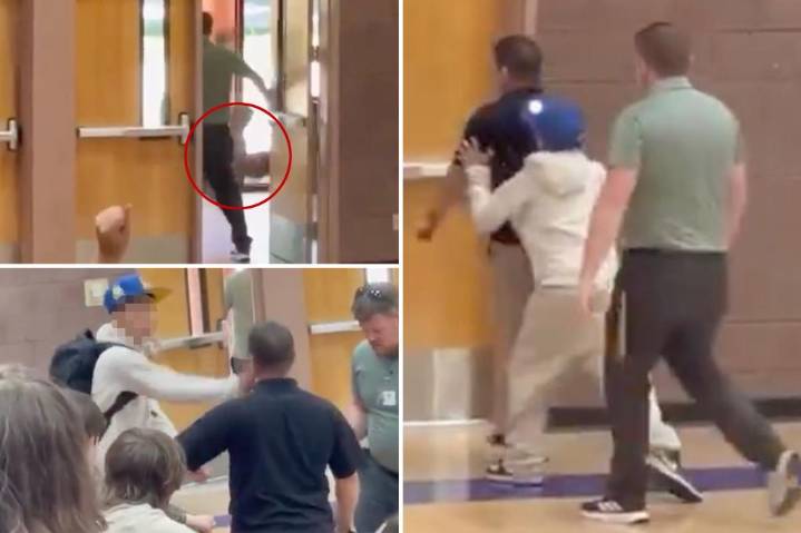 Wild video shows California high schooler body slammed by staffer after picking fight, punching teachers