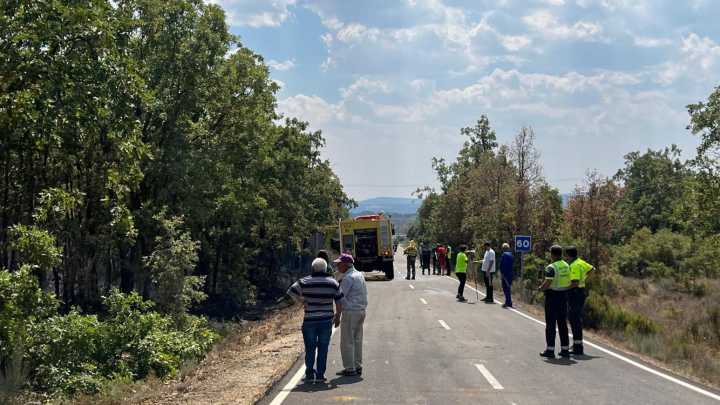 Vecinos y bomberos logran parar un fuego en Valdemerilla, pueblo verde de La Carballeda: "Habría sido incontrolable"